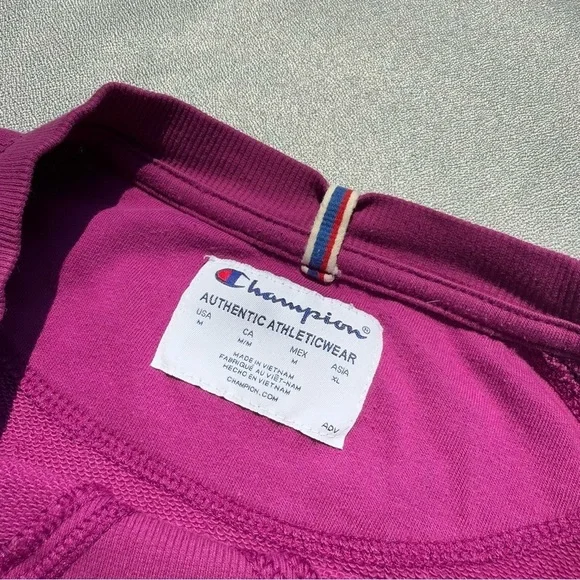 Vintage Champion Women's Purple Crew Neck Long Sleeve Casual Sweatshirt M - Picture 5 of 7